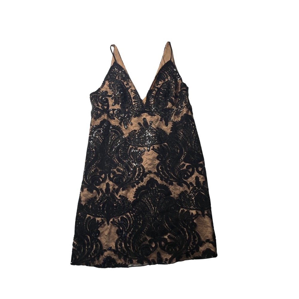 Free People Tan and Black Dress